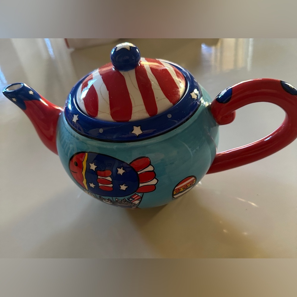 Vintage 2001 Catzilla Hand Painted Teapot